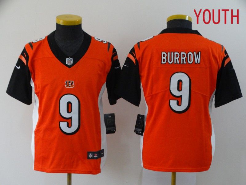 Youth Cincinnati Bengals #9 Burrow Orange Nike Vapor Untouchable Stitched Limited NFL Jerseys